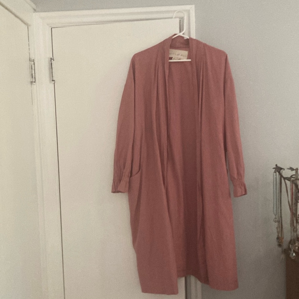 Rose pink linen jacket